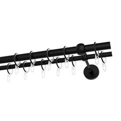 Изображение товара Карниз настенный металлический двухрядный круглый 280 см d20 мм черный