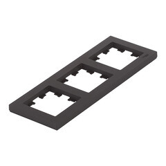 Рамка Systeme Electric AtlasDesign трехместная карбон (ATN001003) - фото 5