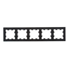 Рамка Systeme Electric AtlasDesign пятиместная карбон (ATN001005) - фото 3