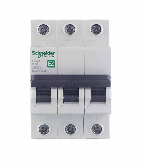 Изображение товара Автоматический выключатель Schneider Electric Easy9 3P 16А тип C 4,5 кА 400В