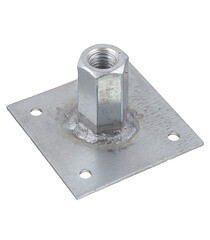 Изображение товара Пластина опорная оцинкованная 60х60х2 мм с гайкой М12