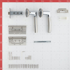 Комплект фурнитуры для двери Corsa Deco Maple с защелкой и петлями круглая розетка матовый никель - фото 4