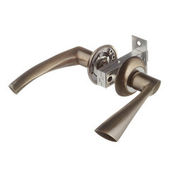 Комплект фурнитуры для двери Corsa Deco Willow с защелкой и петлями круглая розетка античная бронза - фото 4