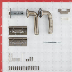 Комплект фурнитуры для двери Corsa Deco Rowan с защелкой и петлями круглая розетка античная бронза - фото 3