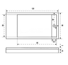 Поддон Good Door Stella литьевой мрамор 120х90х3 см прямоугольник графит низкий (ЛП00137) - фото 2