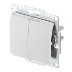 Выключатель Lezard Karina двухклавишный встраиваемый белый (707-0288-101) - фото 3