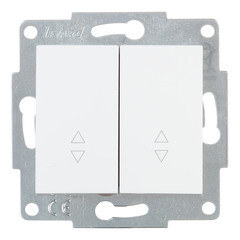 Переключатель Lezard Karina двухклавишный встраиваемый белый (707-0288-106) - фото 1