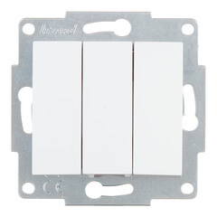 Изображение товара Выключатель Lezard Karina трехклавишный встраиваемый белый (707-0288-109)