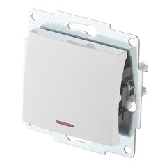 Выключатель Lezard Karina одноклавишный встраиваемый белый с подсветкой (707-0288-111) - фото 2