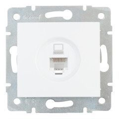 Розетка компьютерная Lezard Karina встраиваемая белая (707-0288-139) - фото 1