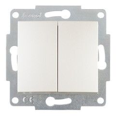 Выключатель Lezard Karina двухклавишный встраиваемый жемчужно-белый (707-3088-101) - фото 1