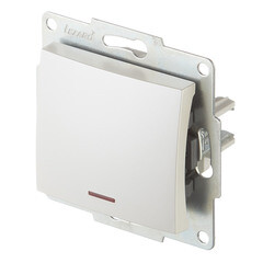 Выключатель Lezard Karina одноклавишный встраиваемый жемчужно-белый с подсветкой (707-3088-111) - фото 4