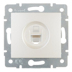 Розетка компьютерная Lezard Karina встраиваемая жемчужно-белая (707-3088-139) - фото 1