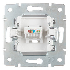 Розетка компьютерная Lezard Karina встраиваемая жемчужно-белая (707-3088-139) - фото 3