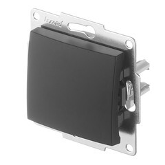 Выключатель Lezard Karina одноклавишный встраиваемый черный бархат (707-4288-100) - фото 4