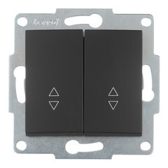 Переключатель Lezard Karina двухклавишный встраиваемый черный бархат (707-4288-106) - фото 1