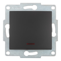 Изображение товара Выключатель Lezard Karina одноклавишный встраиваемый черный бархат с подсветкой (707-4288-111)