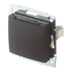 Розетка Lezard Karina встраиваемая черный бархат с крышкой (707-4288-123B) - фото 4