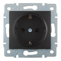 Изображение товара Розетка Lezard Karina встраиваемая черный бархат со шторками (707-4288-124B)