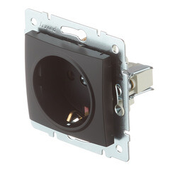 Розетка Lezard Karina встраиваемая черный бархат со шторками (707-4288-124B) - фото 4