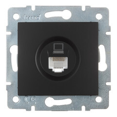 Изображение товара Розетка компьютерная Lezard Karina встраиваемая черный бархат (707-4288-139)