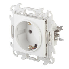 Розетка Simon 24 Harmonie встраиваемая белая со шторками (2420432-030) - фото 2