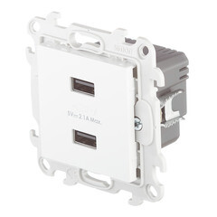 Розетка USB Simon 24 Harmonie встраиваемая белая 2хUSB-А (2411096-030) - фото 5