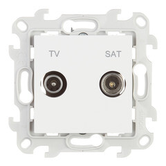 Розетка телевизионная Simon 24 Harmonie встраиваемая белая TV/ SAT (2410487-030) - фото 1