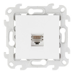 Розетка компьютерная Simon 24 Harmonie встраиваемая белая RJ45 (2410598-030) - фото 1