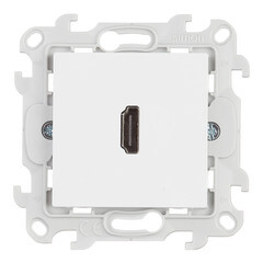 Розетка HDMI Simon 24 Harmonie встраиваемая белая (2411094-030) - фото 1