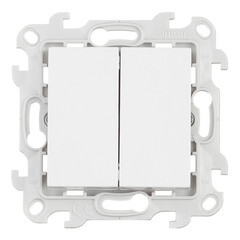 Изображение товара Переключатель Simon 24 Harmonie двухклавишный встраиваемый белый (2410397-030)