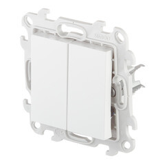 Переключатель Simon 24 Harmonie двухклавишный встраиваемый белый (2410397-030) - фото 4
