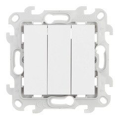 Выключатель Simon 24 Harmonie трехклавишный встраиваемый белый (2450391-030) - фото 1