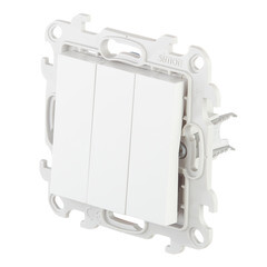 Выключатель Simon 24 Harmonie трехклавишный встраиваемый белый (2450391-030) - фото 2