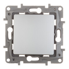 Изображение товара Выключатель Legrand Etika одноклавишный встраиваемый алюминий (672401)