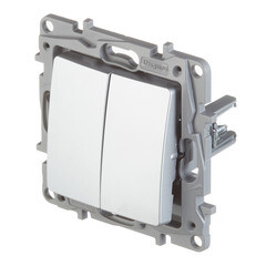 Выключатель Legrand Etika двухклавишный встраиваемый алюминий (672402) - фото 4