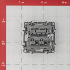 Выключатель Legrand Etika двухклавишный встраиваемый алюминий (672402) - фото 2