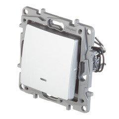 Выключатель Legrand Etika одноклавишный встраиваемый алюминий с подсветкой (672403) - фото 2