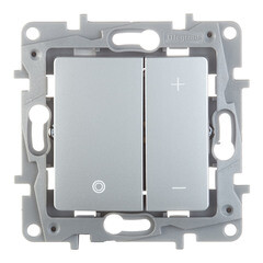 Изображение товара Диммер Legrand Etika двухклавишный встраиваемый алюминий нажимной (672418)