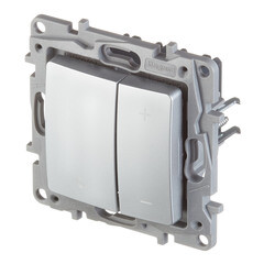 Диммер Legrand Etika двухклавишный встраиваемый алюминий нажимной (672418) - фото 5