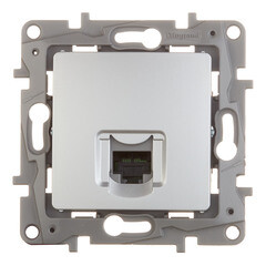 Изображение товара Розетка компьютерная Legrand Etika встраиваемая алюминий RJ45 (672441)