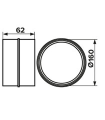 Соединитель для круглых воздуховодов ERA пластиковый d160 мм - фото 3