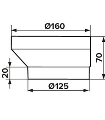Соединитель для круглых воздуховодов эксцентриковый Era пластиковый d125/160 мм - фото 2