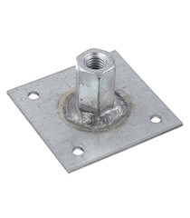 Изображение товара Пластина опорная оцинкованная 60х60х2 мм с гайкой М10