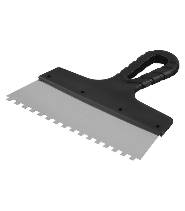 Изображение товара Шпатель зубчатый 200х6 мм с пластиковой ручкой (109445)