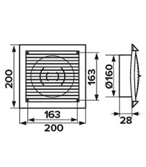 Решетка вентиляционная пластиковая торцевая Era РСФ 200х200 мм с фланцем d160 мм белая - фото 4