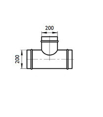 Тройник для круглых воздуховодов d200 мм 90° оцинкованный - фото 4