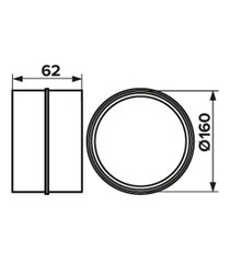 Соединитель для круглых воздуховодов ERA с обратным клапаном пластиковый d160 мм - фото 3