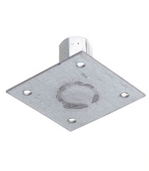 Пластина опорная оцинкованная 60х60х2 мм с гайкой М12 - фото 3