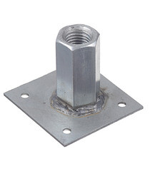 Изображение товара Пластина опорная оцинкованная 60х60х2 мм с гайкой М16